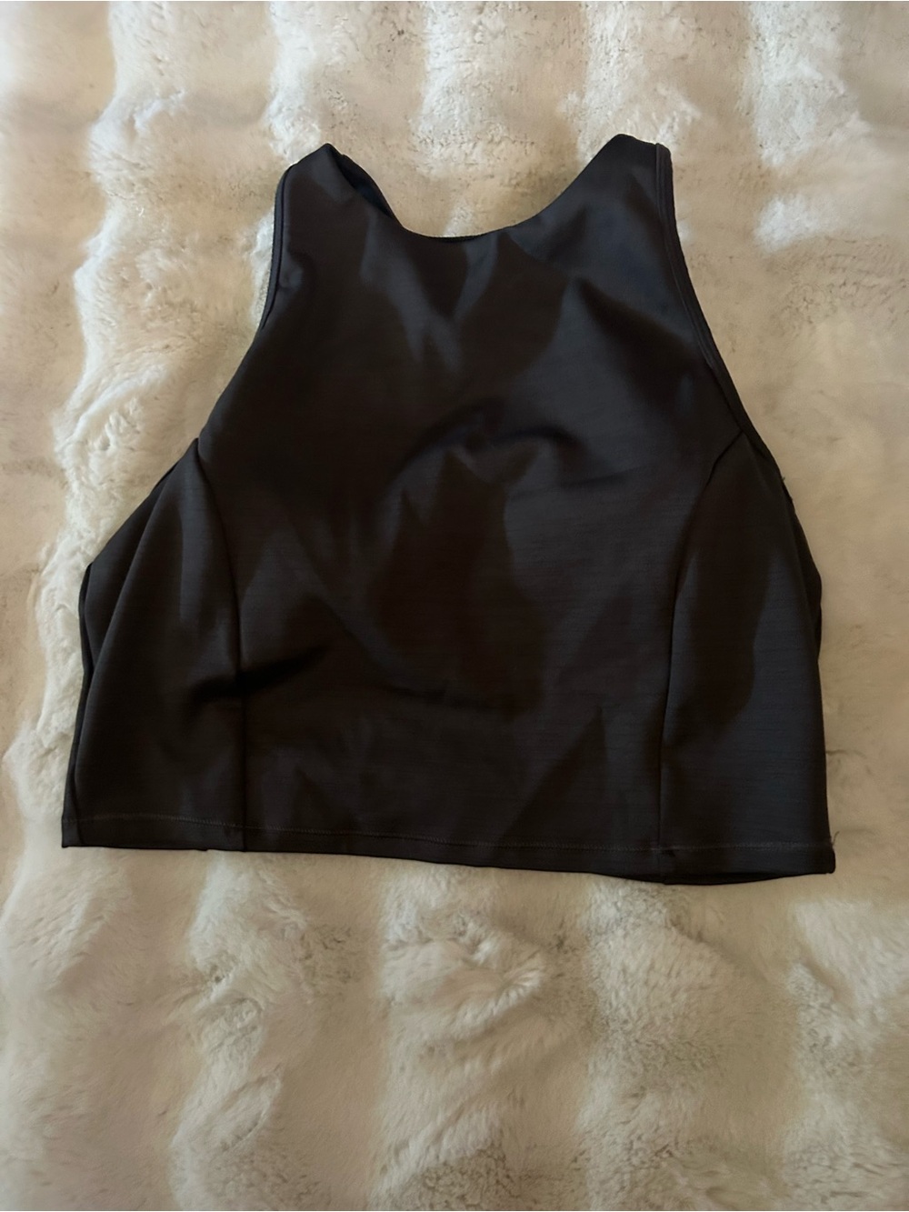 all in motion Black High Neck Racerback Crop Top